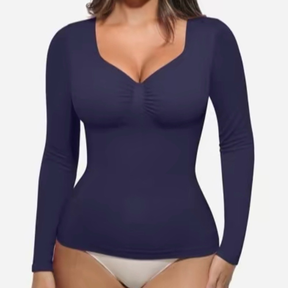 Chic Navy Long Sleeve Women's Top